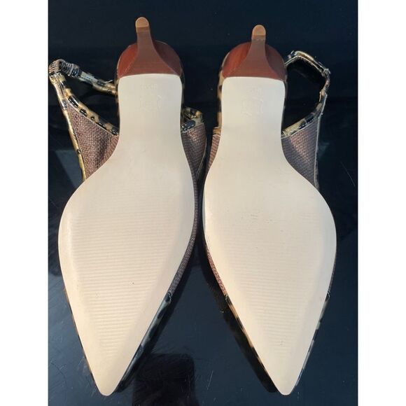 Talbots New slingbacks brown with leopard pattern 8.5 M Pointed Front Slip On - Picture 7 of 10